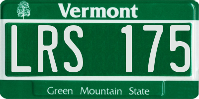 VT license plate LRS175