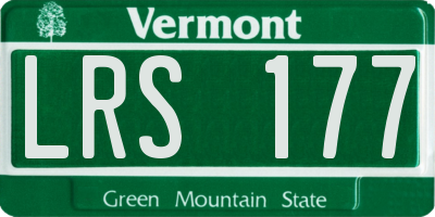 VT license plate LRS177