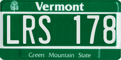 VT license plate LRS178