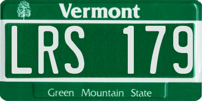 VT license plate LRS179
