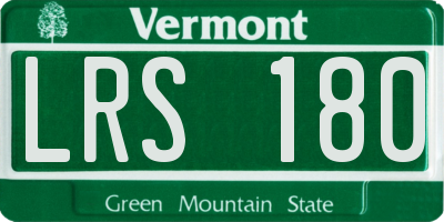VT license plate LRS180