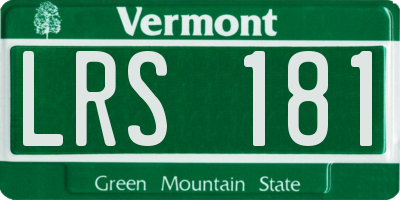 VT license plate LRS181