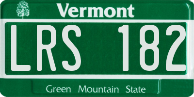 VT license plate LRS182