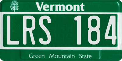 VT license plate LRS184