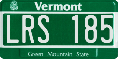 VT license plate LRS185