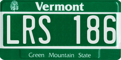 VT license plate LRS186