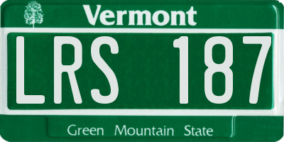 VT license plate LRS187