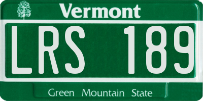 VT license plate LRS189