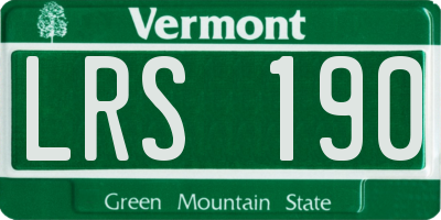 VT license plate LRS190