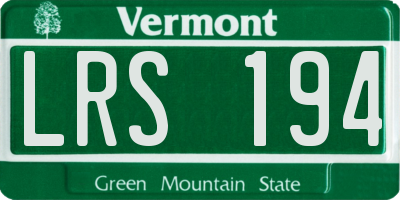VT license plate LRS194