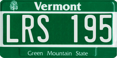 VT license plate LRS195