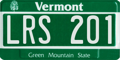 VT license plate LRS201