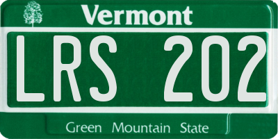 VT license plate LRS202