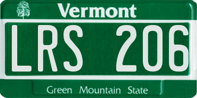 VT license plate LRS206