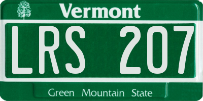 VT license plate LRS207