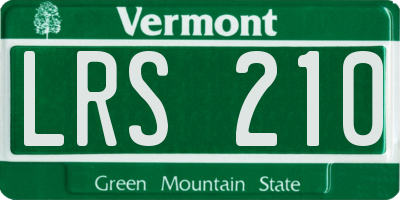 VT license plate LRS210