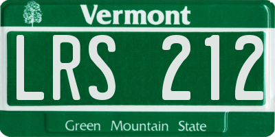VT license plate LRS212