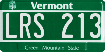 VT license plate LRS213