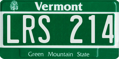 VT license plate LRS214