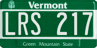 VT license plate LRS217