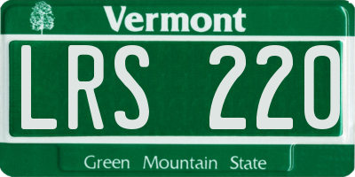 VT license plate LRS220