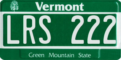 VT license plate LRS222