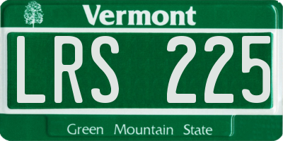 VT license plate LRS225