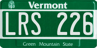 VT license plate LRS226