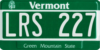 VT license plate LRS227