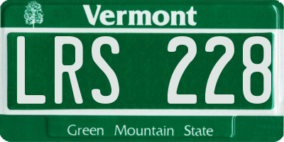 VT license plate LRS228