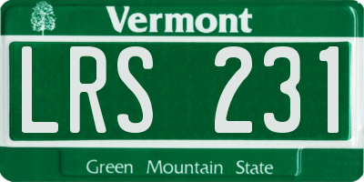 VT license plate LRS231