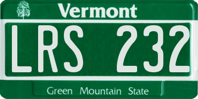 VT license plate LRS232