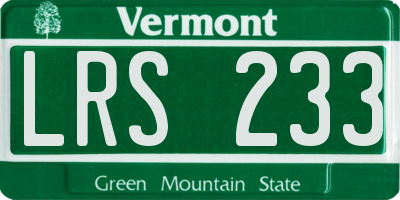 VT license plate LRS233