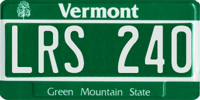 VT license plate LRS240