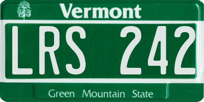 VT license plate LRS242