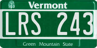 VT license plate LRS243