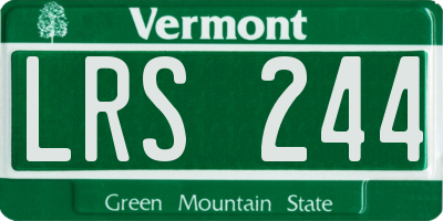 VT license plate LRS244