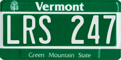 VT license plate LRS247