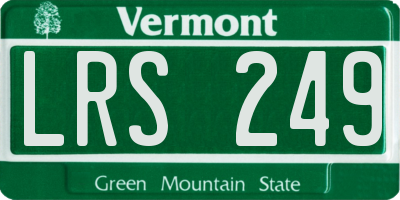 VT license plate LRS249