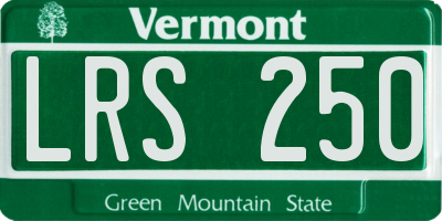 VT license plate LRS250