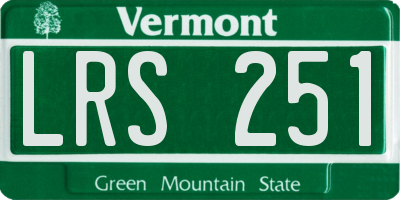 VT license plate LRS251