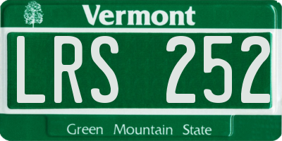 VT license plate LRS252