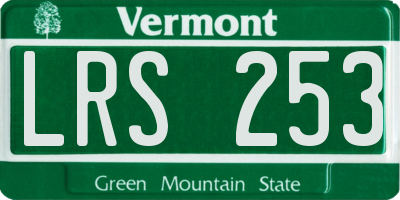 VT license plate LRS253