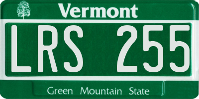 VT license plate LRS255