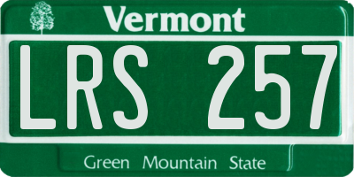 VT license plate LRS257
