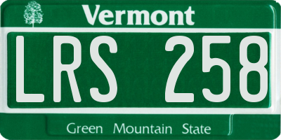 VT license plate LRS258