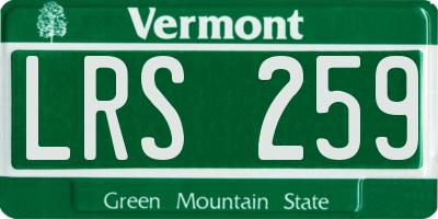 VT license plate LRS259