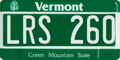 VT license plate LRS260