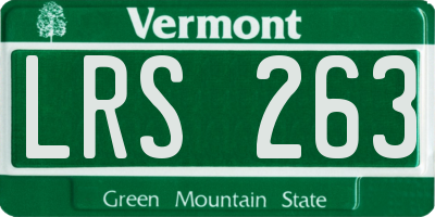 VT license plate LRS263