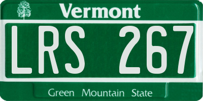 VT license plate LRS267